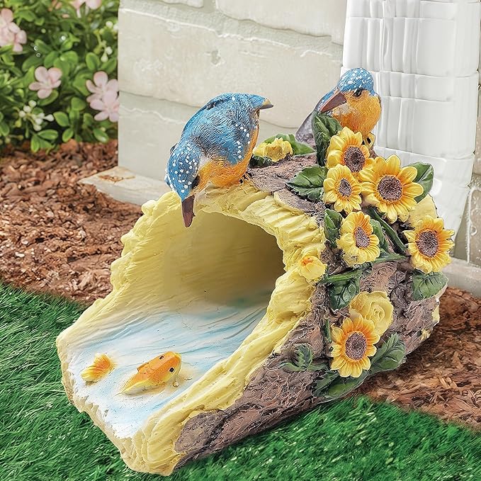 Hummingbird Gutter Extender Diverter, Decorative Downspout Extensions, Splash Block, Eco-Friendly Resin, 3"x4" Downspouts, Unique Garden Statue Ornament, Ideal Outdoor Decor Gift