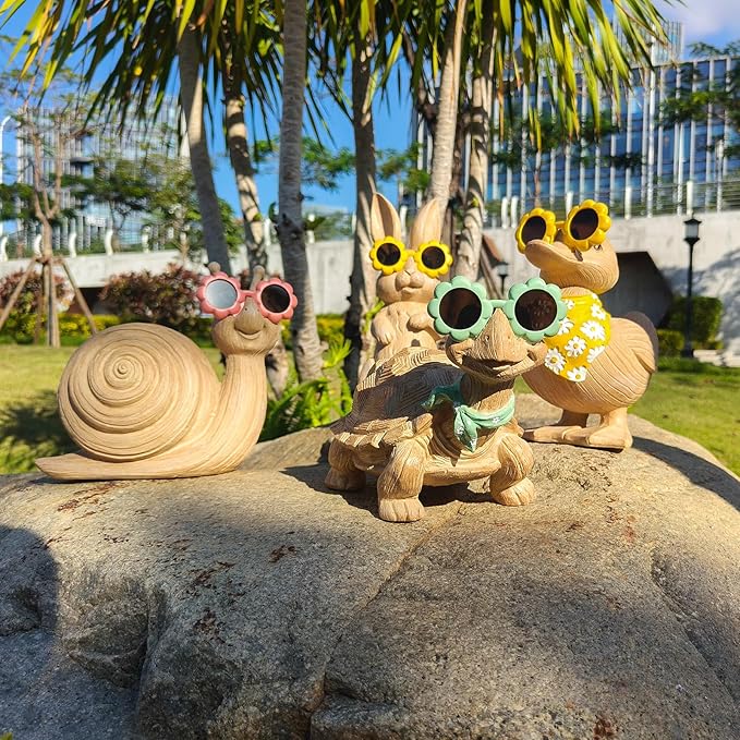 Garden Statue Snail Resin Snail with Glasses Outdoor Decor for Patio Garden Lawn Ornaments Garden Decorations Outdoor Clearance Yard Art Statues Housewarming Garden Gift for Women