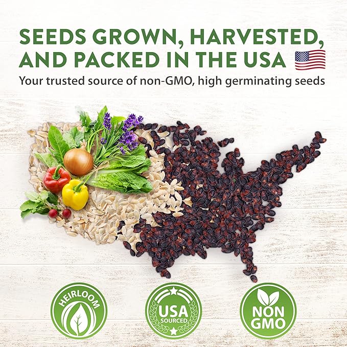 HOME GROWN 70 Variety Vegetable & Herb Seeds – 32,000+ USA Non-GMO Heirloom Survival Seeds –Garden Kit for Spring, Fall, Winter – Indoor & Outdoor Planting – Starter Set for Home Gardeners & Preppers