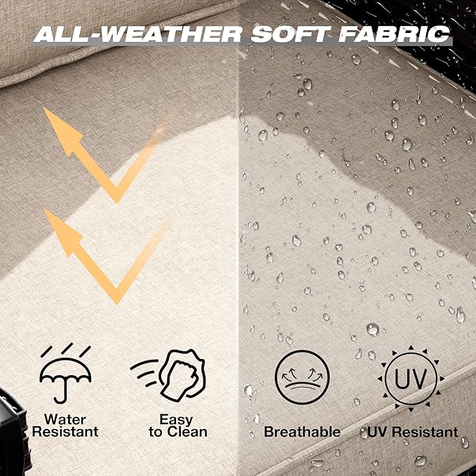 Joyside Wicker Patio Furniture Sets, 3 Pieces Upgraded Large Size Outdoor Furniture with 2 Patio Swivel Chairs and 1 Side Table, Thick Cushions, Wide Armrest