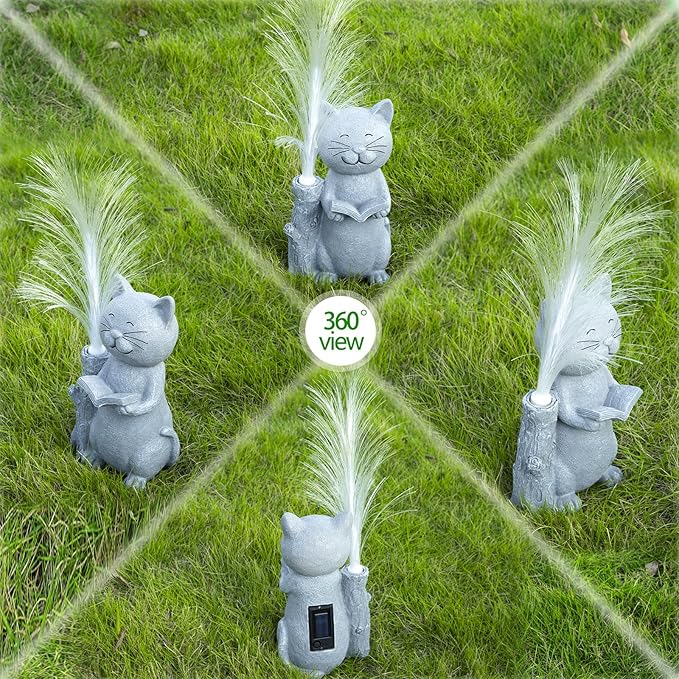 Solar Lights Garden Statue Cat