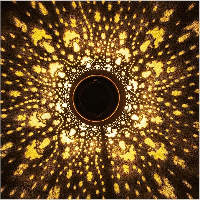 Mushroom Solar Lanterns Outdoor Waterproof Hanging Solar Lights Mushroom Gifts for Women Men Mom Metal Decorative LED Outdoor Lanterns for Patio,Lawn, Landscape, Garden Decor, Yard Decoration