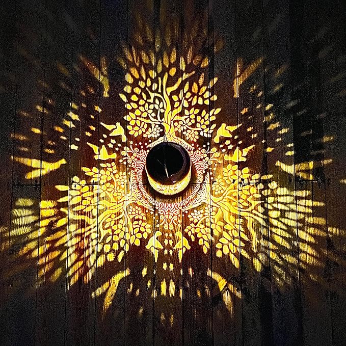 Tree of Life Solar Lanterns Outdoor Waterproof Hanging Solar Lights Big Tree Gifts for Women Men Metal Decorative LED Lanterns for Yard, Patio, Lawn, Tabletop, Pathway, Landscape, Garden Decor