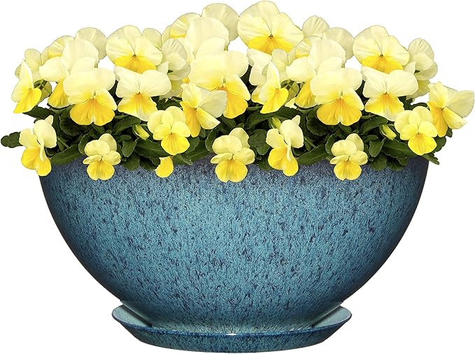 Classic Home and Garden Premiere Collection Planter, Rosie 10", Indigo Speckle
