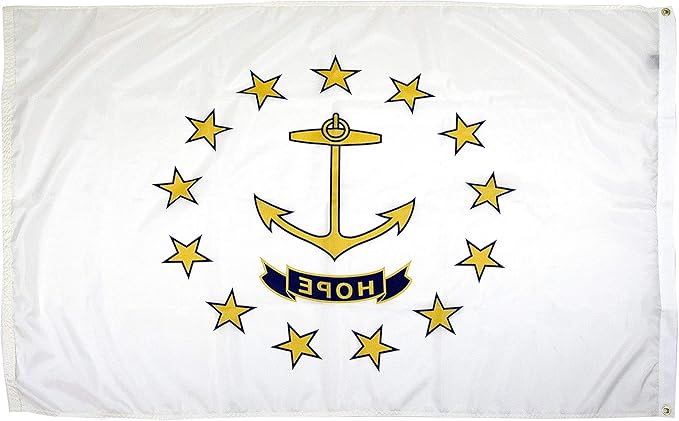 FlagSource Rhode Island Nylon State Flag, Made in the USA, 3x5'