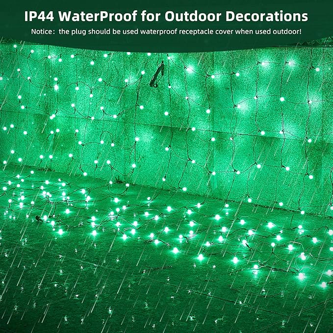 Led Net Lights Christmas Lights Outdoor Green Christmas Net Lighting with 121Led Mini Globe Lights 5ftx5ft, Outdoor Indoor Fairy Mesh Net Lights for Christmas Trees, Bushes, Shrubs Decorations