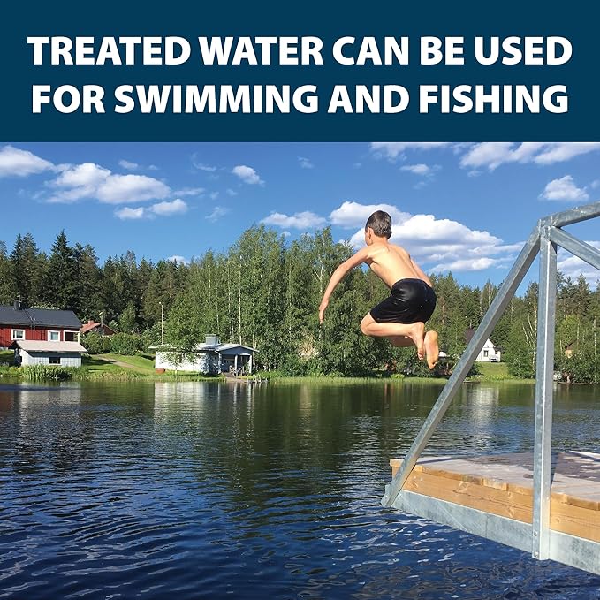 Airmax Twilight Blue Pond Dye 4X Concentrate for Outdoor Ponds & Lakes, Natural Pond Colorant & Beauty Enhancer, Block Ultraviolet Rays, Fish, Bird & Livestock Safe, Easy Liquid Application,1 Quart