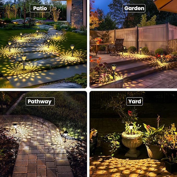 SOLPEX Solar Lights for Outside,12 Pack Solar Lights Outdoor Waterproof,Warm White Outdoor Solar Lights for Yard,Garden,Pathway,Patio and Landscape Lighting Decor