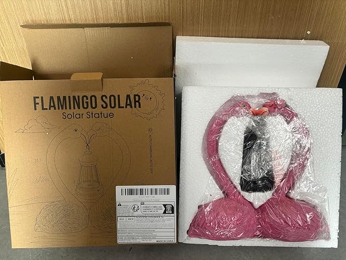 9.8" Garden Flamingo Statue with Solar Lantern,Heart Shaped Flamingo Decor,Unique Double Head Flamingo Gifts for Women,Mom,Lover