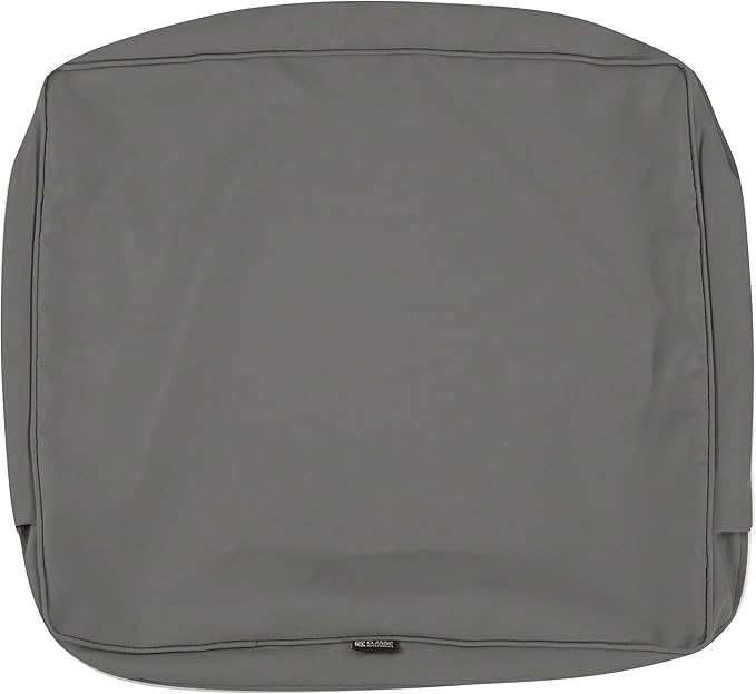 Classic Accessories Montlake Water-Resistant 25 x 22 x 4 Inch Patio Lounge Back Cushion, Light Charcoal Grey, Outdoor Loveseat Cushions