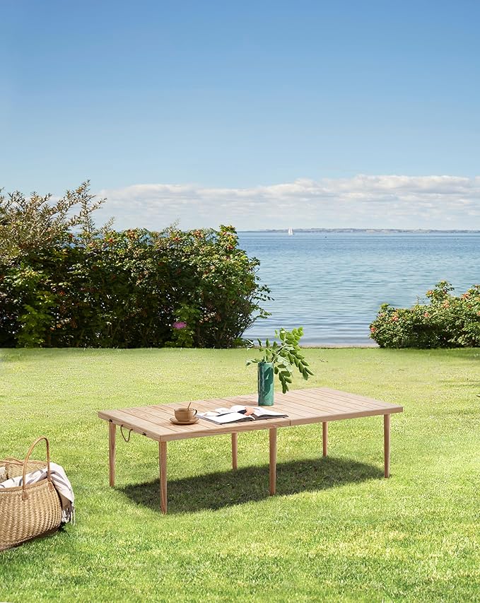 60" X 30" Boho Low Picnic Table, with Two Available Heights,Seating for 6 People,Natural