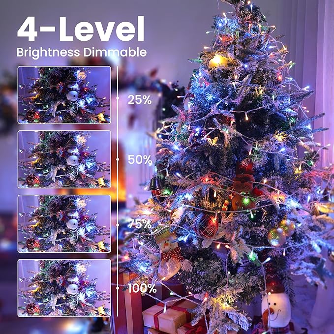 Color Changing Christmas Lights, 175ft 500 LED White & Multicolor Christmas String Lights with Remote, 11 Modes Christmas Twinkle Lights Waterproof for Christmas Party, Garden, Xmas Tree Decorations