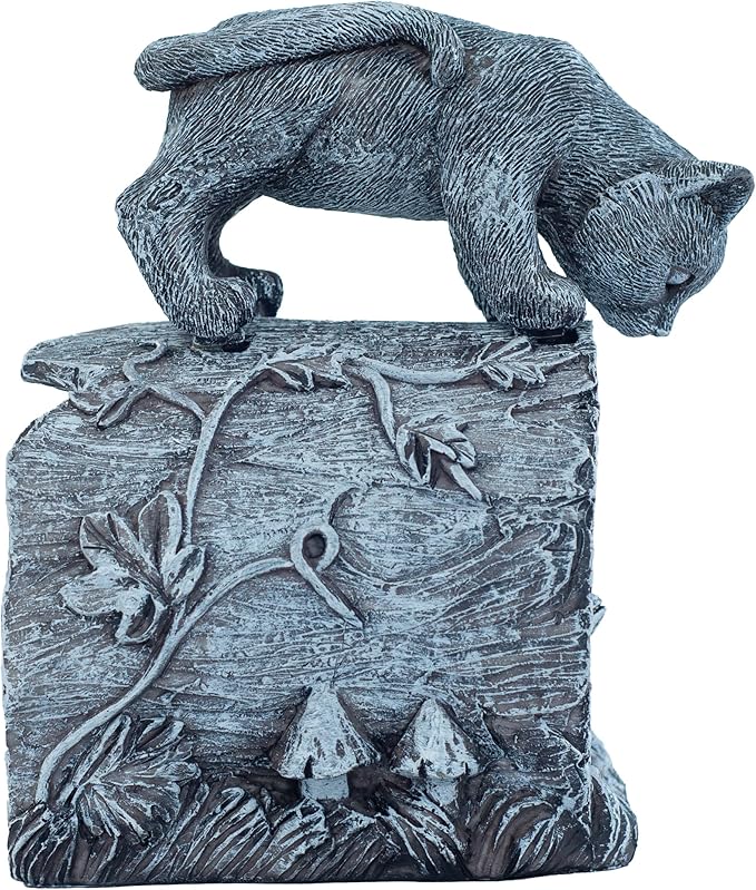 Gutter Downspout Extension - Downspout Splash Block - Downspout Diverter Garden Statue (Playful Chasing Kitty and Frog)