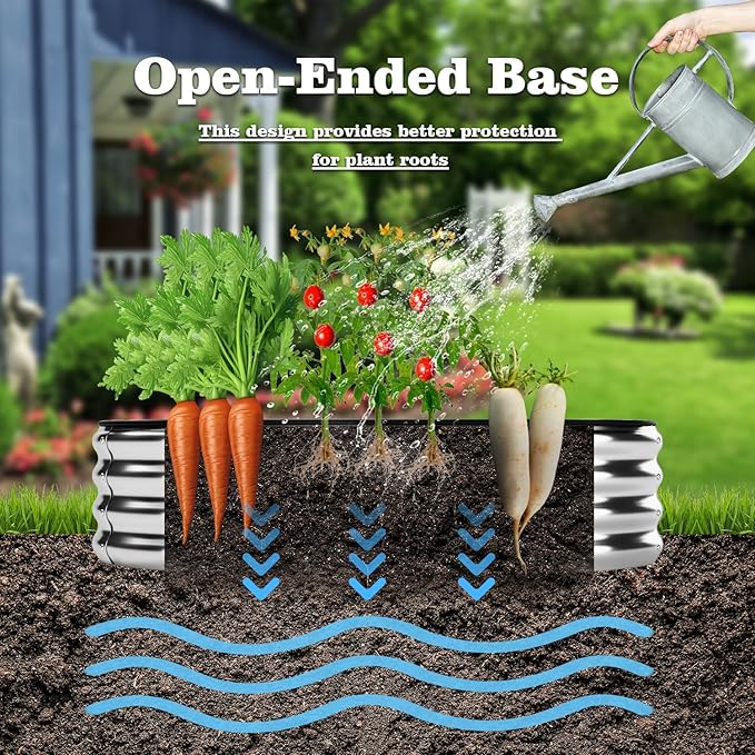 Raised Garden Beds Outdoor Galvanized Planter Raised Garden Bed 4x2x1ft Flower Garden Bed