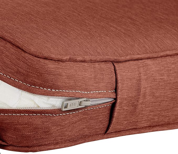 Classic Accessories Montlake Water-Resistant 19 x 20 x 4 Inch Patio Lounge Back Cushion, Heather Henna Red, Outdoor Loveseat Cushions