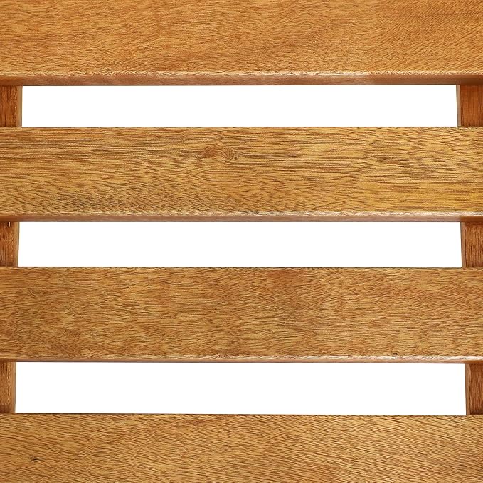 Sunnydaze 2-Tier Meranti Outdoor Wood Plant Stand - Indoor Plant Bench with Teak Oil Finish - 24-Inch