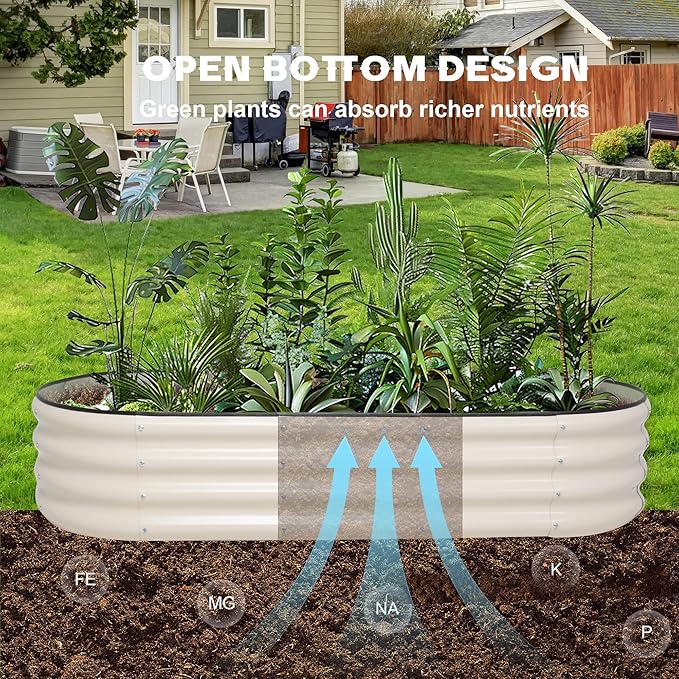 Galvanized Raised Garden Bed Kit Outdoor Metal Garden Planter Box for Backyard Gardening, Planting Vegetables, and Patio (59"x23.6"x11.8")