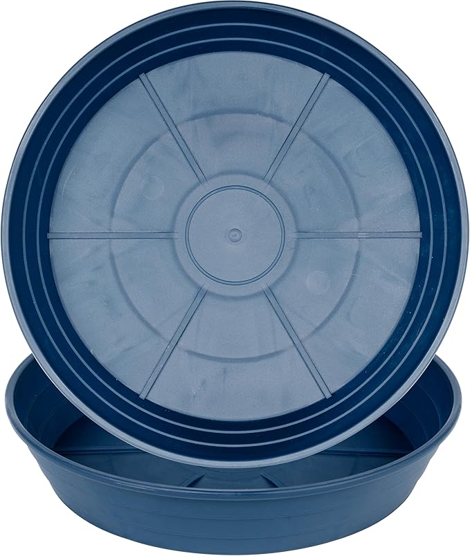 Plant Saucer 14 Inch 2 Pack 6 8 10 12 14 16 18 20 25, Plastic Plant Trays for Pots，Extra-Deep Plant Water Dray Tray, Bird Bath Bowl, Heavy Flower Plant Saucers Indoors and Outdoor No Holes