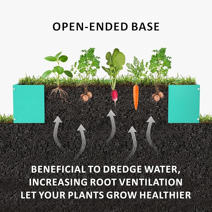 HDPE Raised Garden Bed 47.24 * 24.4 * 9.65 in,Vegetable Planter Bed Outdoor,Elevated Horticulture Planter Bed,Waterproof,Rot-Resistant and Non-Cracking Above Ground Garden Bed(Aruba Blue)