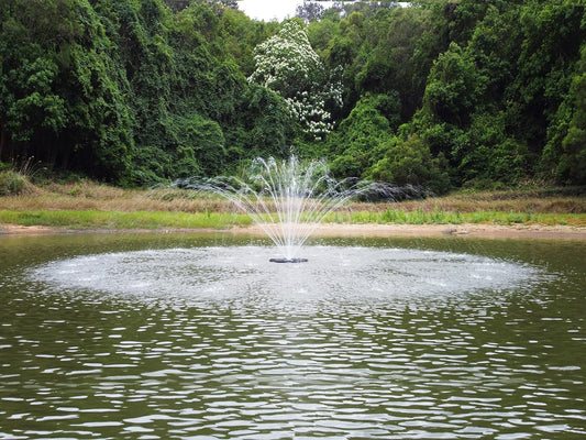 HQUA-FS01 110V, 1/2HP, OD(φ) 32” Large Pond Floating Fountain with 13000 GPH Fountain Pump, 100’ Power Cord, Two Spray Patterns 32'×12' and 18'×6'