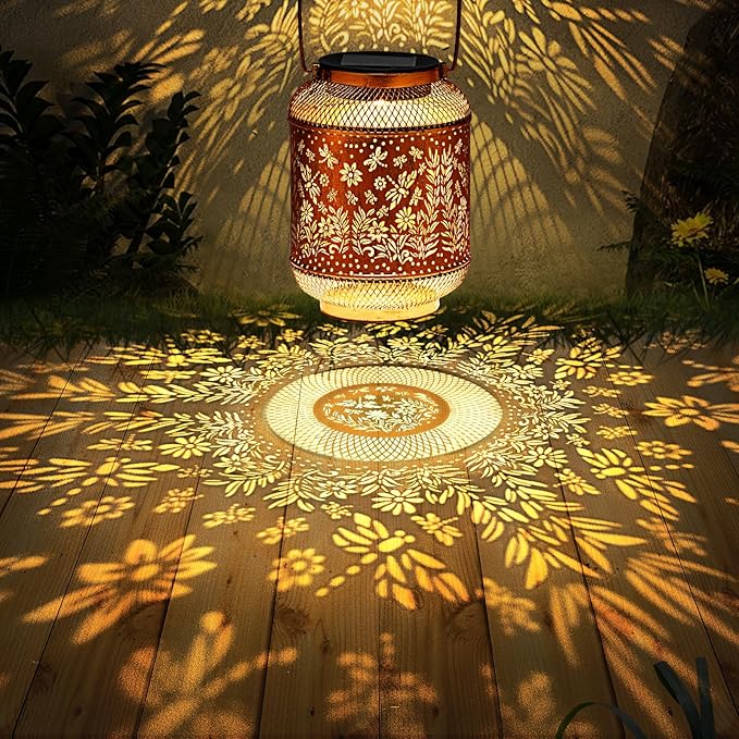 Dragonfly Solar Lanterns Outdoor Waterproof, Hanging Solar Garden Lights, Metal Lights for Yard, Patio, Lawn, Pathway, Garden Decor, Gardening Gifts for Women, Mom, Grandma