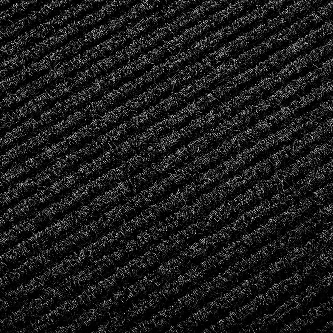fani Heavy Duty Large Outdoor Indoor Entrance Black Doormat Waterproof Low Profile Entrance Rug Front Door Mat Patio Anti-Skid Rubber Back, 48x120 inch (Black)