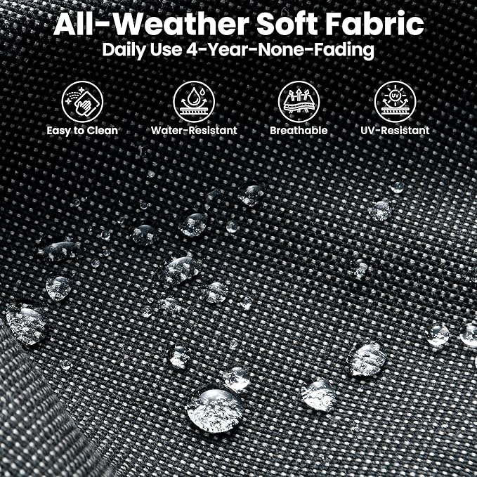 ovios 8 Pieces Patio Furniture Set with 54" Fire Pit Table, Outdoor Wicker Sofa with Comfy Cushions, All Weather High Back Rattan Couch Conversation Set, Black