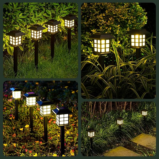 SOLPEX 16 Pack Solar Path Lights - Outdoor, Garden, Yard & Landscape (Warm White)