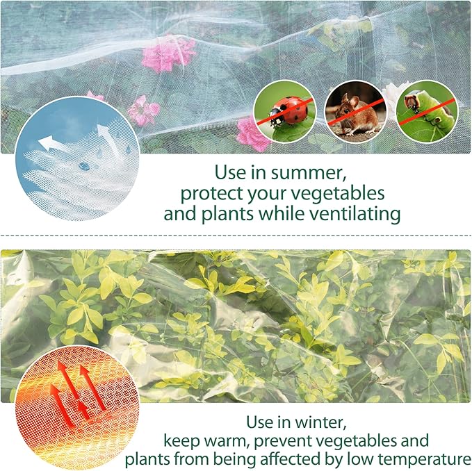 POTEY Raised Garden Bed with Greenhouse Galvanized Planter Box with 2 Greenhouse Cover for Outdoor Gardening Garden Box for Fruit, Vegetable, Flower, Herbs and Strawberry Plant