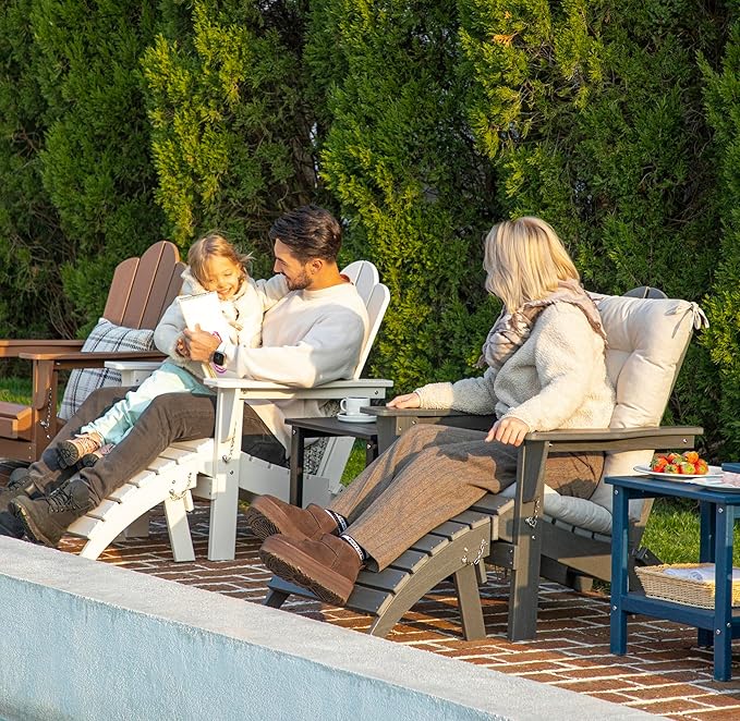 KINGYES Folding Adirondack Ottoman for Adirondack Chair, Coffee