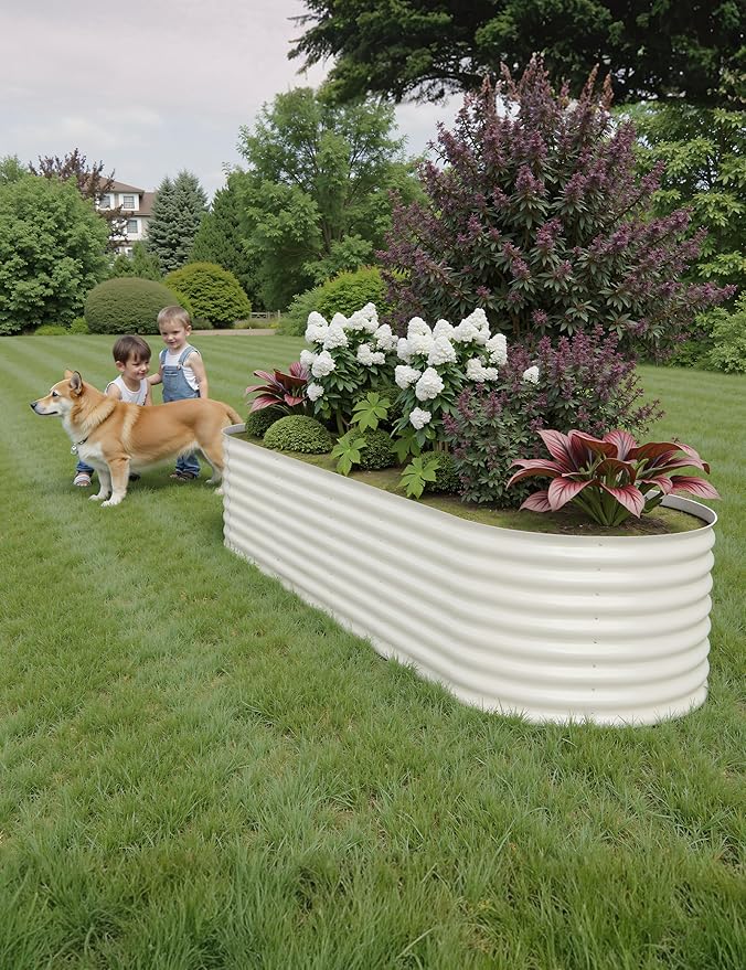 8x2x2ft Raised Garden Bed,Galvanized Raised Planter Boxes Outdoor with Easy Assembly, Large Garden Bed for Vegetables, Fruits, Flower,Raised Garden Bed,Beige