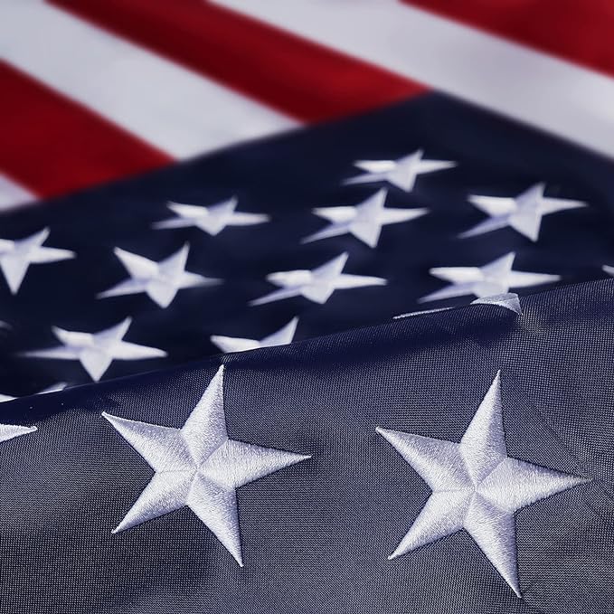 Homissor American Flag 4X6 USA US Flags 4’ x 6’ Heavy Duty Outdoor Made of Durable Nylon Flag with Embroidered Stars, Sewn Stripes and Brass Grommets