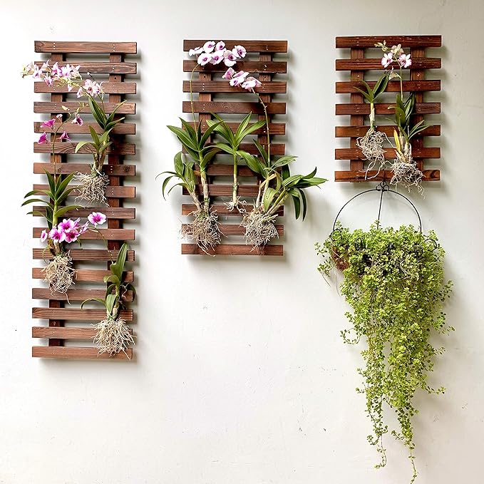 ShopLaLa Wall Planter – 3 Pack Wooden Hanging Planter for Indoor Plants, Air Plant Succulent Holder, Live Vertical Garden Large Wall Mounted Plant Stand Decor for Christma 15.7 + 23.6 + 35.4 Inch