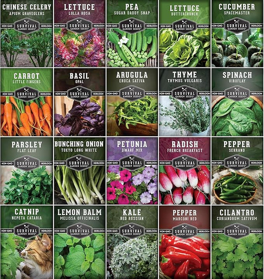 Indoor Garden Vegetables Hydroponic Apartment Garden - Non-GMO Heirloom Vegetable Varieties for Small-Space Patio Garden - Hydroponics-Friendly - Plant Indoors or Outdoors - Survival Garden Seeds