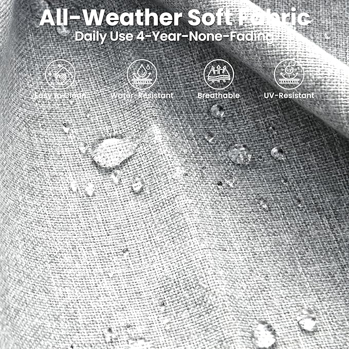 ovios 8 Pieces Patio Furniture Set with 30" Fire Pit Table, Outdoor Wicker Sofa with Comfy Cushions, All Weather High Back Rattan Couch Conversation Set, Grey