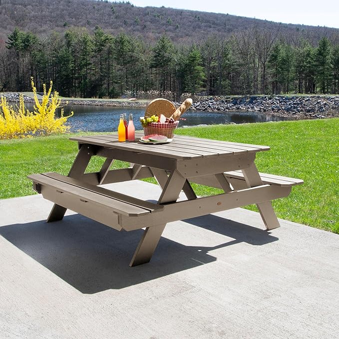 highwood Hometown Picnic Table, 6 Foot, Woodland Brown