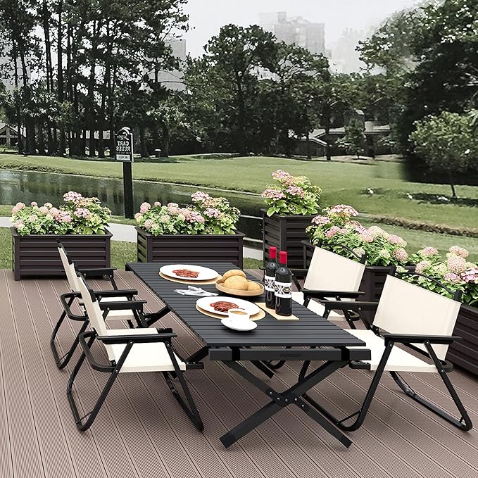 Aluminum Rectangular Outdoor Planter 39.36" Long Box Planter for Patio Porch Indoor Outdoor Weather-Resistant Large Planters with Drainage Hole for Flowers, Dark Brown, 19.68"D x 39.36"W x 19.68"H