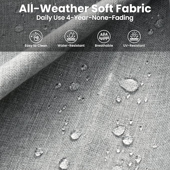 ovios 7 Pieces Patio Furniture Set, Outdoor Wicker Sofas with 4 Chairs, Ottomans and Comfy Cushions, All Weather High Back Couch Set for Deck Porch, Grey Rattan, Grey