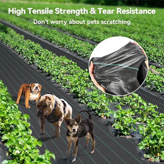 4ftx50ft Weed Barrier Landscape 3.2oz Fabric Heavy Duty, Woven Weed Control Cloth, Woven Geotextile Fabric for Underlayment, Gardening Ground, Commercial Driveway Weed Block Cover Mat