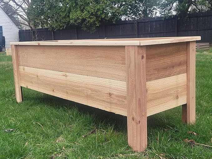 Handmade Custom Heavy Duty Rectangular Raised Cedar Wood Garden Planter Box – 46", 36", 24" – Indoor/Outdoor Farmhouse Style for Flowers & Vegetables – Made in USA (36" L x 15.5" W x 16.5" H)
