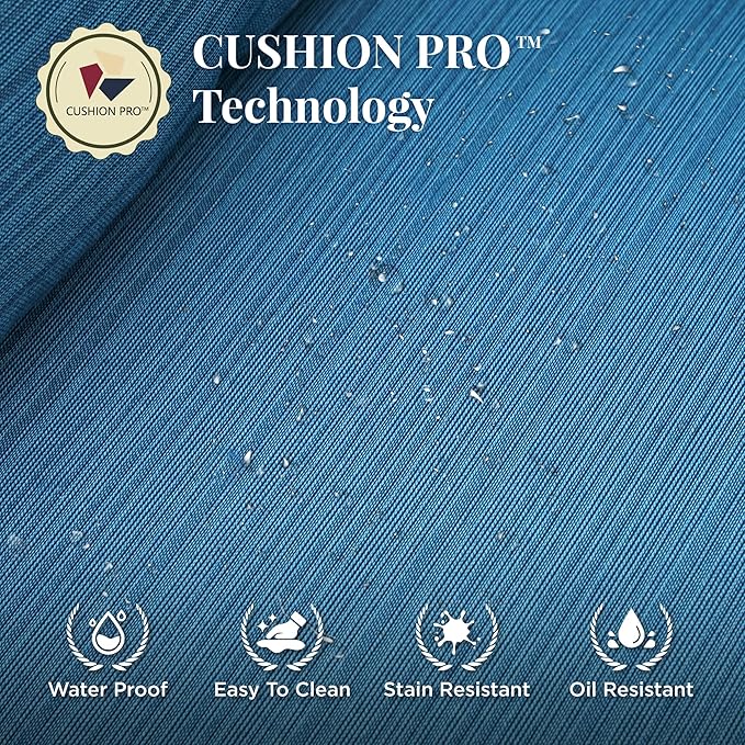 Patio Furniture Set with Fire Pit Table, 5 Pcs Metal Outdoor Conversation Set, 4 Rocking Chairs with 5.75" Extra Thick Cushion and 28" Fire Pit Table for Backyard Deck, Green Blue