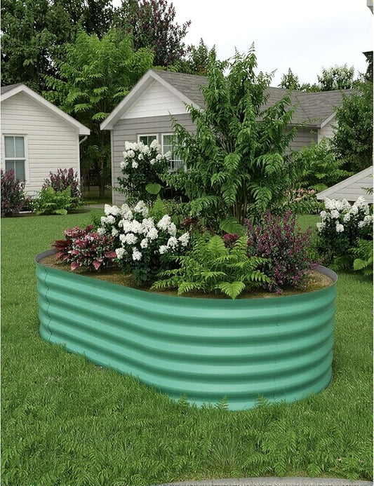 8x4x1.5 ft Raised Garden Bed,Galvanized Raised Planter Boxes Outdoor with Easy Assembly, Large Garden Bed for Vegetables, Fruits, Flower,Raised Garden Bed,Green
