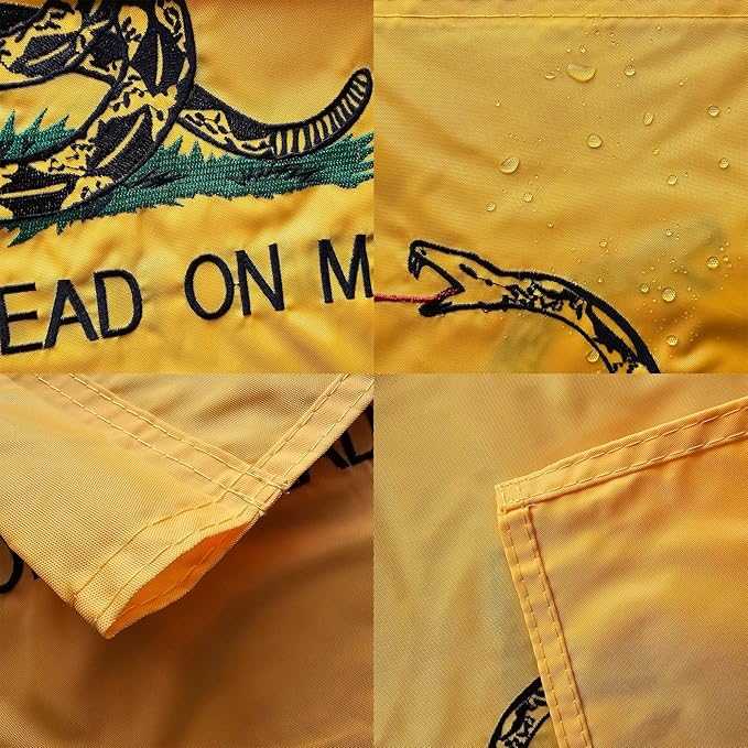 US Embroidered Dont Tread On Me Garden Flag Double Sided 12x18 Inch American Gadsden Yard Lawn Garden Flags Banner Heavy Duty Vivid Color