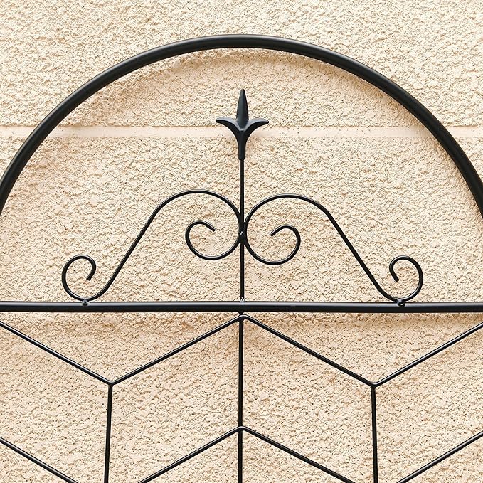Metal Garden Trellis Rustproof Trellis for Climbing Plants Outdoor Flower Support (Black-2 Pack, 86.7"x19.7")