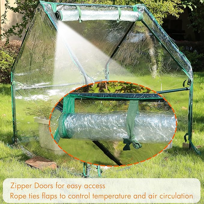Gardzen Mini Greenhouse Heavy Duty Portable Green House, Clear Tent Small Greenhouse for Indoor Outdoor Plants 36.2”(L) x36.2”(W) x42.5”(H)
