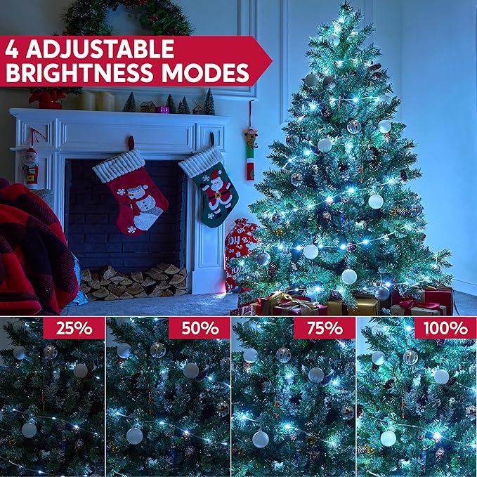 Joiedomi 1200 LED Christmas String Lights Outdoor,394FT Cool White Fairy Light with Remote 8 Modes Timer, Plug in PVC Clear Wire Lighting Decor with Reel for Indoor Dorm Classroom Bedroom Holiday